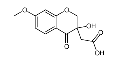 (3-hydroxy-7-methoxy-4-oxo-chroman-3-yl)-acetic acid Structure