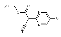 ethyl 2-(5-bromopyrimidin-2-yl)-2-cyanoacetate structure