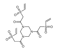 1-[3,5-bis(2-ethenylsulfonylacetyl)-1,3,5-triazinan-1-yl]-2-ethenylsulfonylethanone Structure