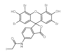 2-iodo-N-(2',4',5',7'-tetrabromo-3',6'-dihydroxy-3-oxospiro[2-benzofuran-1,9'-xanthene]-5-yl)acetamide Structure