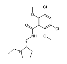 (S)-(-)-3,5-dichloro-N-[(1-ethyl-2-pyrrolidinyl)methyl]-2,6-dimethoxybenzamide结构式