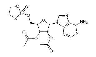 2',3'-O,O-diacetyladenosine-5'-O-(2-thio-1,3,2-oxathiaphospholane)结构式