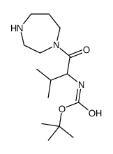 (S)-[1-([1,4]二氮杂烷-1-羰基)-2-甲基-丙基]-氨基甲酸叔丁酯结构式