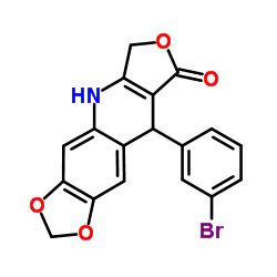 9-(3-Bromophenyl)-6,9-dihydro[1,3]dioxolo[4,5-g]furo[3,4-b]quinolin-8(5H)-one Structure