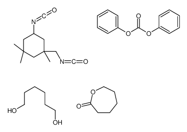 碳酸二苯酯与1,6-己二醇、5-异氰酸基-1-(异氰酸根合甲基)-1,3,3-三甲基环己烷和恶泛酮的聚合物结构式