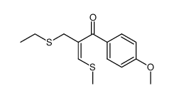 2-ethylthiomethyl-3-methylthio-1-(p-methoxyphenyl)prop-2-en-1-one结构式