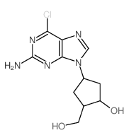 Cyclopentanemethanol,4-(2-amino-6-chloro-9H-purin-9-yl)-2-hydroxy-, (1R,2S,4R)-rel-结构式