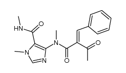 4-[N-(2-acetyl-3-phenylpropenoyl)-N-methylamino]-1-methyl-5-methylaminocarbonylimidazole结构式