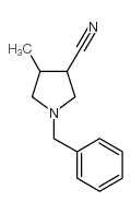 1-苄基-4-甲基吡咯烷-3-甲腈结构式