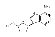 9-(α-L-5-hydroxymethyl-2-tetrahydrofuranyl)adenine结构式