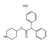Benzeneacetic acid, α-phenyl-, 4-piperidinyl ester, hydrochloride Structure