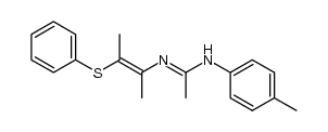 N-(p-tolyl)-N'-[3-(phenylthio)but-2-en-2-yl]acetamidine结构式