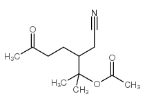 DL-3-(1-乙酰氧基-1-甲基乙基)-6-氧庚腈结构式