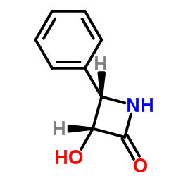 (3R4S)-3-羟基-4-苯基-2-氮杂环丁酮 (多西他赛的侧链)结构式