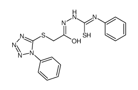 1-phenyl-3-[[2-(1-phenyltetrazol-5-yl)sulfanylacetyl]amino]thiourea Structure
