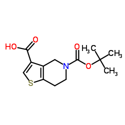 5-[(叔丁氧基)羰基] -4H,5H,6H,7H-噻吩并[3,2-c]吡啶-3-羧酸结构式