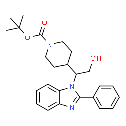 4-(2-羟基-1-(2-苯基-1H-苯并[D]咪唑-1-基)乙基)哌啶-1-甲酸叔丁酯结构式