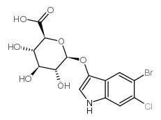 5-溴-4-氯-3-吲哚基-β-D-吡喃葡萄糖醛酸结构式