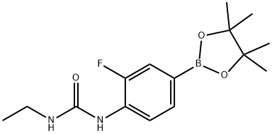 Pinacol 3-fluoro-4-(ethylurea) phenylboronic acid Structure
