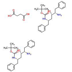 (2S,3S,5S)-5-tert-Butyloxycarbonylamino-2-amino-3-hydroxy-1,6-diphenylhexane succinate Structure