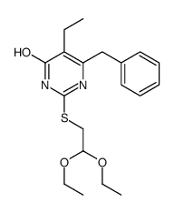 6-benzyl-2-(2,2-diethoxyethylsulfanyl)-5-ethyl-1H-pyrimidin-4-one结构式