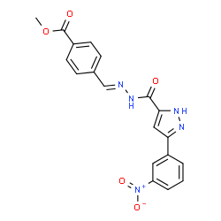methyl 4-[(E)-(2-{[3-(3-nitrophenyl)-1H-pyrazol-5-yl]carbonyl}hydrazinylidene)methyl]benzoate结构式