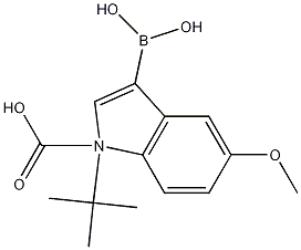 1-叔丁氧羰基-5-甲氧基-1H-吲哚-3-硼酸结构式