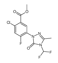 methyl 2-chloro-5-[4-(difluoromethyl)-3-methyl-5-oxo-1,2,4-triazol-1-yl]-4-fluorobenzoate Structure