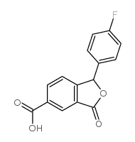 1-(4-Fluorophenyl)-1,3-dihydro-3-oxo-5-isobenzofurancarboxylic Acid结构式