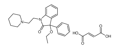 3-ethoxy-3-phenyl-1-(2-piperidin-1-ium-1-ylethyl)indol-2-one,(E)-4-hydroxy-4-oxobut-2-enoate Structure