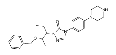 2-((2S,3S)-2-(benzyloxy)pentan-3-yl)-4-(4-(piperazin-1-yl)phenyl)-2,4-dihydro-3H-1,2,4-triazol-3-one结构式