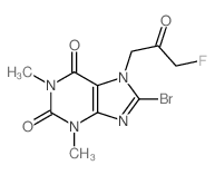 8-bromo-7-(3-fluoro-2-oxo-propyl)-1,3-dimethyl-purine-2,6-dione structure