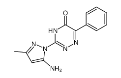 3-(5-amino-3-methyl-pyrazol-1-yl)-6-phenyl-4H-[1,2,4]triazin-5-one结构式