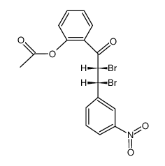 (2RS,3SR)-1-(2-acetoxy-phenyl)-2,3-dibromo-3-(3-nitro-phenyl)-propan-1-one Structure