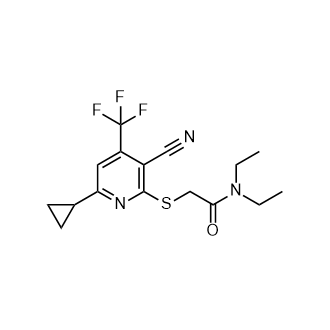 2-((3-Cyano-6-cyclopropyl-4-(trifluoromethyl)pyridin-2-yl)thio)-N,N-diethylacetamide Structure