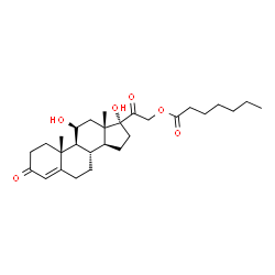 11beta,17,21-trihydroxypregn-4-ene-3,20-dione 21-heptanoate Structure