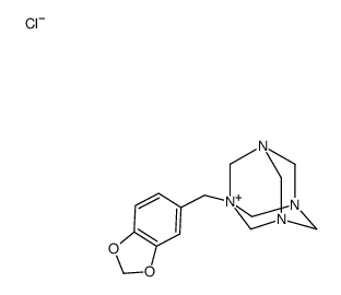 1-(1,3-benzodioxol-5-ylmethyl)-3,5,7-triaza-1-azoniatricyclo[3.3.1.13,7]decanechloride Structure