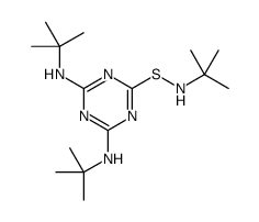 N-tert-butyl-4,6-bis(tert-butylamino)-1,3,5-triazine-2-sulphenamide结构式