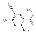 Pyrazinecarboxylic acid, 3,5-diamino-6-cyano-, methyl ester (9CI)结构式
