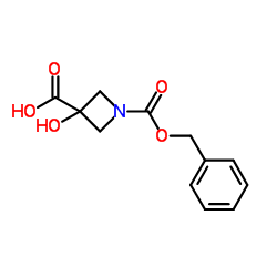 1-[(苄氧基)羰基] -3-羟基氮杂环丁烷-3-羧酸结构式