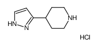 Piperidine, 4-(1H-pyrazol-3-yl)-, hydrochloride (1:1) structure