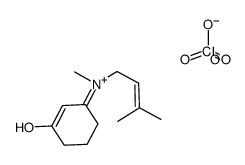 N-(3-hydroxy-cyclohex-2-enylidene)-N-(3-methylbut-2-enyl)methylammonium perchlorate Structure