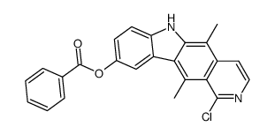 1-chloro-9-(benzoyloxy)-5,11-dimethyl-6H-pyrido[4,3-b]carbazole结构式