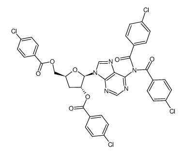 N6,N6,2',5'-tetra-p-chlorobenzoylcordycepin结构式