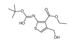 2-[[(1,1-二甲基乙氧基)羰基]氨基]-4-(羟基甲基)-3-噻吩羧酸乙酯结构式