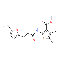 methyl 2-{[3-(5-ethylfuran-2-yl)propanoyl]amino}-4,5-dimethylthiophene-3-carboxylate结构式