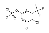 4,5-Dichloro-6-trifluoromethylpyrimidin-2-yldichlorophosphate结构式