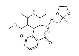 2,2-ethylenedioxypropyl methyl 1,4-dihydro-2,6-dimethyl-4-(2-nitrophenyl)-3,5-pyridinedicarboxylate结构式