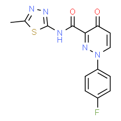 1-(4-Fluorophenyl)-N-(5-methyl-1,3,4-thiadiazol-2-yl)-4-oxo-1,4-dihydro-3-pyridazinecarboxamide结构式