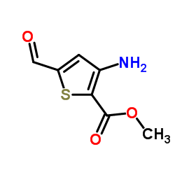 Methyl 3-amino-5-formyl-2-thiophenecarboxylate结构式